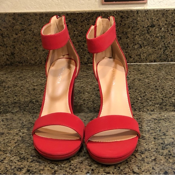 Top Moda Sexy Red Ankle Strap Open Toe High Heel Sandals size 8.5 women’s shoes - Picture 7 of 10